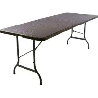 VCM Klapptisch | Maße 180x75x70 cm | Partytisch | Gartentisch klappbar | Rattanoptik