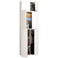 VCM Mehrzweckschrank "Holz Besenschrank Staubsauger Putzschrank Lona A", weiß, B:70cm T:39cm, Obermaterial: 100% Holz Wood., Schränke, Mehrzweckschrank