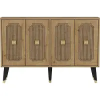 Skye Decor , Desarı - Sapphire Oak, Gold, Konsole, Saphireiche, 100 % MELAMINBESCHICHTETE SPANPLATTEN, 120 x 30 x 80 cm