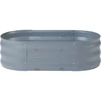 Casa.pro Pflanzbeet ‘Alfedena’ verzinkter Stahl oval 90 x 50 x 25 cm Anthrazit