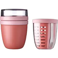 Mepal Lunchbox "Lunchpot mit Fruitpot Ellipse 2er Set", bunt (vivid mauve), B:2cm H:2cm L:2cm, Kunststoff, Lebensmittelaufbewahrungsbehälter, Lunchbox
