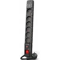 Acar Überspannungsschutzleiste USB W2438 mit Schnellladefunktion, 5 Meter, schwarz