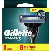 Gillette Mach3 XL Rasierklingen, 3-Klingen, passend für alle Mach3-Rasierer, 8 Stück