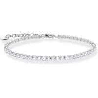 Thomas Sabo Tennisarmband "weiß oder schwarz" Gr. 21, bunt (silberfarben, weiß, weiß), Armbänder, Damen, 21, Silber 925 (recycelt), Tennisarmband, mit Zirkonia (synth.)