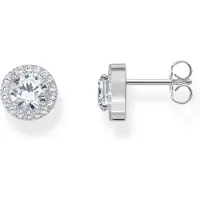 Thomas Sabo Paar Ohrstecker "Schmuck Silber 925 Ohrringe Halo", silber (silberfarben, kristallweiß, kristallweiß), Ohrringe, Damen, 9mm, Silber 925 (recycelt), Paar Ohrstecker, mit Zirkonia (synth.)