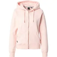 Superdry für Damen. W2012358A Kapuzensweatshirt mit Reißverschluss und Logo Essential pink (S), Lässig, Rosa, Baumwolle, Nachhaltig