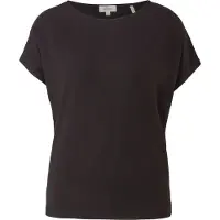 s.Oliver T-Shirt , Damen, Gr. 44, schwarz, Jersey, Obermaterial: 95% Viskose, 5% Elasthan, unifarben, regular fit taillenbedeckt, Rundhals, Shirts T-Shirt, mit Markenlabel