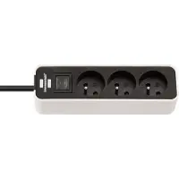 Brennenstuhl Ecolor Steckdosenleiste 3-Fach, 3x Schuko, 1,5m Kabel, Schwarz