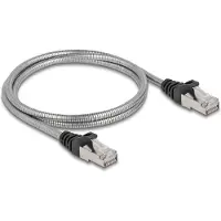DeLOCK RJ45 Kabel Cat.6A U/FTP mit Metallmantel 1 m, 1 m, Cat6a, U/FTP (STP), RJ-45, RJ-45, Silber