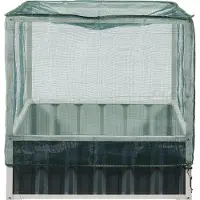 En.casa Hochbeet mit Netz ‘Alblasserdam’ mit 1 Paar Handschuhe Stahl 90 x 90 x 88 cm Anthrazitgrau