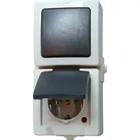 Kopp 138556008, Typ F, CEE 7/4, Schwarz, Grau, Thermoplast, IP44, 250 V