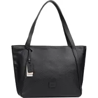 Gabor Shopper "Elfie", Damen, Gr. B/H/T: 44cm x 28cm x 11cm, schwarz, Polyurethan, clean, gepflegt, unifarben, Taschen Shopper, aus fein genarbtem, glattem Kunstleder und mit einem Logo Rubber Patch