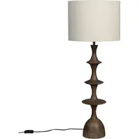 Dutchbone Tischlampe Cath aus Mangoholz mit Walnuss-Finish Braun 34x34x90 cm