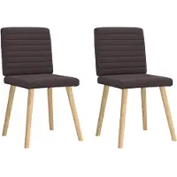 vidaXL Esszimmerstühle 2 Stk. Dunkelbraun Stoff