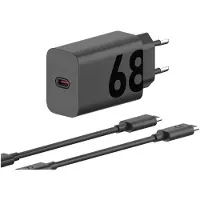 Motorola Ladegerät TurboPower 68 GaN mit 6,5A USB-C-Kabel, Schwarz
