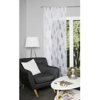 Home wohnideen Gardine "PAOLO", grau (stein), B:140cm H:245cm, Voile, Obermaterial: 100% Polyester, Gardinen, Gardine, halbtransparent