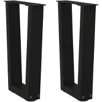 vidaXL Couchtischbeine V-Form 2 Stück Schwarz 38x(42-43,3) cm Stahl