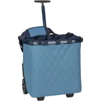 Reisenthel carrycruiser, Einkaufstrolley, Einkaufskorb mit Rollen, Frame Rhombus Blue, 40 L, OE4102