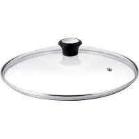 Tefal Deckel "280975", transparent, H:7cm Ø:24cm, Glas, Deckel, Deckel, wärmeisolierter Griff, Dampfauslassventil, Edelstahlrand, Ø 24 cm