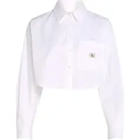 Calvin Klein Blusen WOVEN LABEL CROPPED SHIRT damen