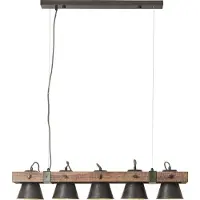 Brilliant Hängelampe mit 5 Leuchten Decca schwarz mit braun