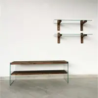 Skye Decor , TV105, TV-Einheit, Nussbaum, 100 % MASSIVES KIEFERHOLZ, 120 x 35 x 45 cm
