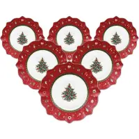 Villeroy & Boch Frühstücksteller "Frühstücksteller Toy's Deligth ø 24,5 cm 6er Set rot", rot, L:24,5cm, Speiseteller, Frühstücksteller