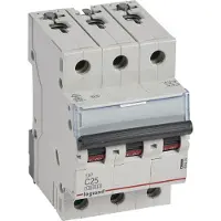 Legrand 404224 TX3 Leitungsschutzschalter C-Charakteristik, 25A, 3-polig, 10kA, 400VAC, 3TE