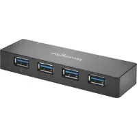 Kensington UH4000C 4 Port Hub, USB 3.0 mit Ladefunktion, Schwarz, Windows XP or above; macOS 10.6 or above, 1 Stück(e), 126 mm, 136 mm, 44 mm