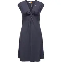 Ragwear Jerseykleid "Sommerkleid Comfrey Solid", Damen, Gr. XL, N-Gr, blau (navy), Obermaterial: 48% Viskose CV. 47% Polyester PES. 5% Elasthan EL., Kleider Jerseykleid