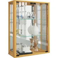 VCM Wandregal "Wandvitrine Hängevitrine Glasvitrine Udina Spiegel", braun (buche), B:60cm T:25cm, Regale, Wandregal