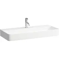 Laufen VAL Aufsatzwaschtisch, 1 Hahnloch, ohne Überlauf, US geschl. 950x420mm, H8162870001111, Farbe: Weiß