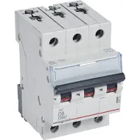 Legrand 403752 TX3 Leitungsschutzschalter D-Charakteristik, 8A, 3-polig, 6kA, 400VAC, 3TE