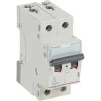 Legrand 404197 TX3 Leitungsschutzschalter C-Charakteristik, 1A, 2-polig, 10kA, 400VAC, 2TE