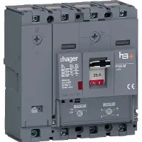 Hager HMS026DC Leistungsschalter h3+ P160 TM ADJ 4P4D N0-100% 25A 50kA CTC
