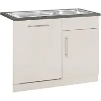 Wiho Küchen Spülenschrank WIHO KÜCHEN "Cali", beige (front und korpus: cashmere, arbeitsplatte: granit grau), B:110cm H:85cm T:60cm, Schränke, Spülenschrank, 110 cm breit, inkl. Tür/Sockel für Geschirrspüler