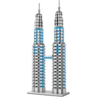 Tinisu Petronas Zwillingstürme Kuala Lumpur Modell LNO Micro-Bricks Bausteine