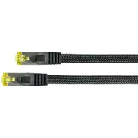 Varia RJ45 Cat.7 Patchkabel, SFTP, Nylongeflecht, 30m, Schwarz