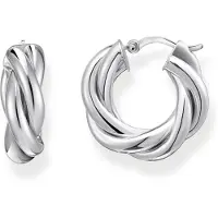 Thomas Sabo Paar Creolen "Schmuck Silber 925 Ohrringe gedrehtes Design", silber (silberfarben), Ohrringe, Damen, Silber 925 (recycelt), Paar Creolen