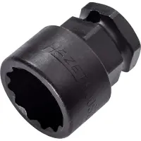Hazet Schlag-Maschinenschrauber Steckschlüsseleinsatz 900SZ6-22, 1/2 (12,5 mm) Vierkant hohl, 24 mm Außen-Sechskant, Außen Doppelsechskant-Tractionsp
