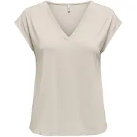 ONLY V-Shirt "ONLFREE S/S MOD.V-NECK TOP JRS NOOS", Damen, Gr. XL (42), grau (pumice stone), Jersey, Obermaterial: 70% Modal, 30% Polyester, unifarben, regular fit normal, V-Ausschnitt, Shirts V-Shirt
