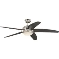 WESTINGHOUSE LED-Deckenventilator Bendan, chrom/Holz, leise