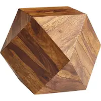 FineBuy Couchtisch 57 x 42,5 x 57 cm Sheesham Massivholz Sofatisch Modern Wohnzimmertisch in Diamantform Holztisch Massiv Wohnzimmer Echtholz Tisch