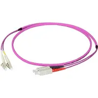 EFB Elektronik O0323FT.45 Duplex Jumper LC-SC 50/125μ, OM4, LSZH, erika violett, Flat Twin 3x5mm, 45m O0323FT45