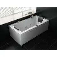 Jet-Line Whirlpool Indoor Spa Badewanne VILLA EUGENIE weiß 183x90x72 cm mit LED Massagedüsen 2-Personen Rechteckig