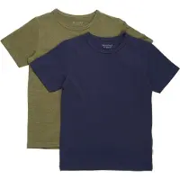 Minymo T-Shirt - 2er-Pack - Dark Olive - - 3 Jahre (98) - T-Shirts