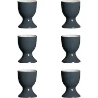 Ritzenhoff & Breker Eierbecher "Eierbecher Doppio ø 5 cm 6er Set", grau (anthrazit), Porzellan, Eierbecher, Eierbecher