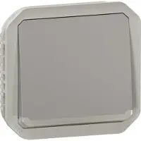 Legrand 069536L Plexo New Einsatz Taster Wechselkontakt beleuchtet 10A, Steckklem,IP55,IK08,Grau