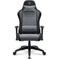 Sense7 Gamingstuhl Spellcaster FUKU XL Stoff Grau Schwarz - Ergonomischer Bürostuhl Schreibtischstuhl bis 150 kg Wippfunktion Rollen für Hartboden
