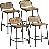 vidaXL Barhocker 4 Stk. 46x35,5x70 cm Altholz Massivholz